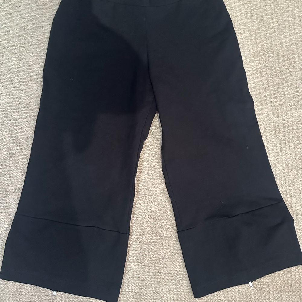 Classic Black Wide-Leg Trousers rock n karma capris